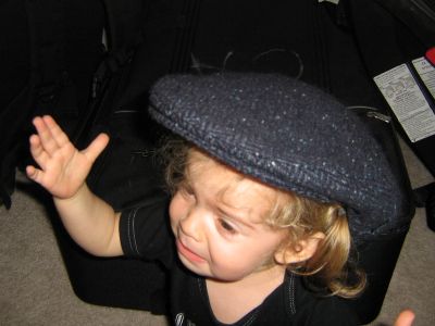 2006, Gypsy Ballroom, Dallas concert, Green 17 tour.
Isabella wearing Chris's at before we go to the concert.
